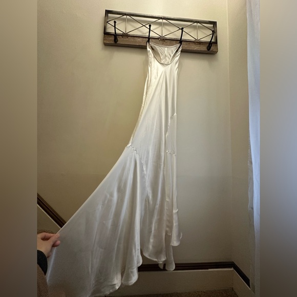 Anthropologie Seamed Silk Midi Dress L - Picture 8 of 13